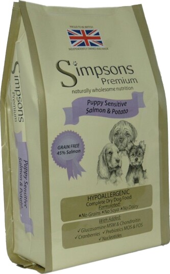 Simpsons Premium Tørrfôr Puppy Hundefor Sensitive Laks & Poteter 2 X 12 kg