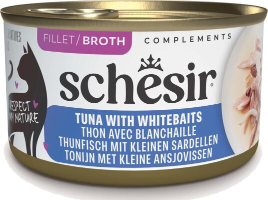 Schesir Våtfôr Sparepakke Complements I Buljong Tunfisk Med Ansjos 24 X 70 G