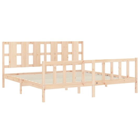 vidaXL Sengeramme med hodegavl 200x200 cm heltre