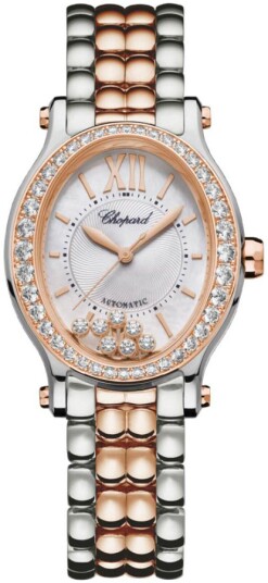 Chopard Dameklokke 278602 6004 Happy Sport Sølvfarget/18 karat rosé Chopard Dameklokke 278602 6004 Happy Sport Sølvfarget/18 karat rosé