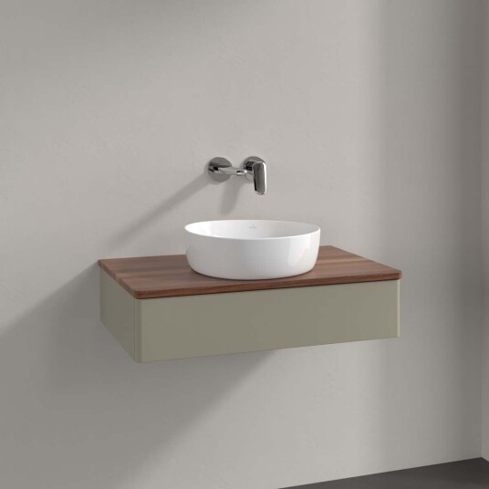 Villeroy & Boch Antao Servantskap med 1 skuff 80x50x19 cm m/lys Steingrå/Valnøtt