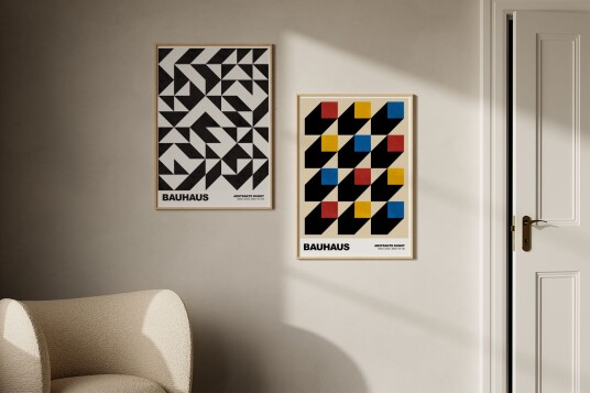 Plakat Bauhaus Geometriske Mønstre / Sett av 2