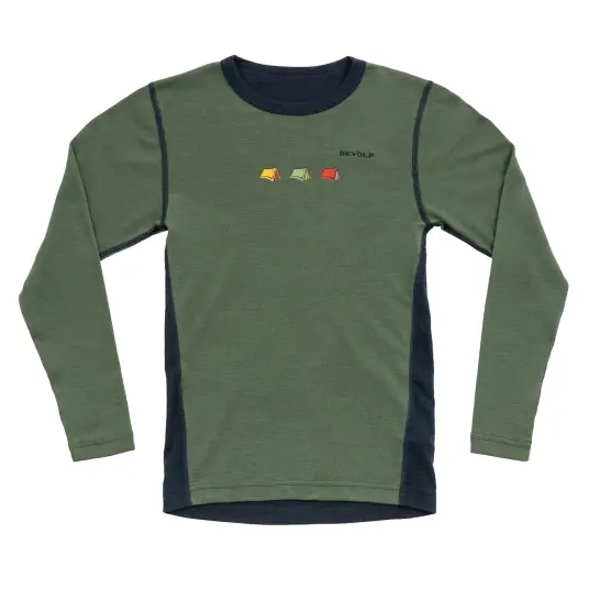 Trøye til barn 8 år Devold Multi Merino Shirt Kid 8 421 Camp