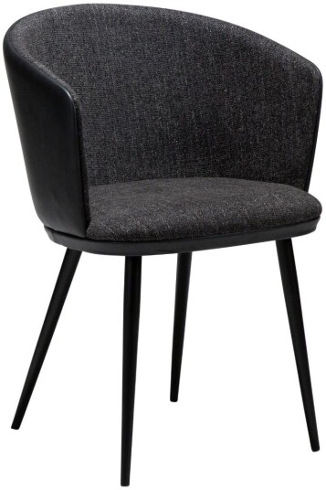 Hey Dan Form spisestuestoler med armlene bouclé PU kunstlær svart.