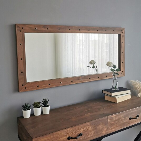 Trekell Dekorasjonsspeil 110 cm Valnøtt