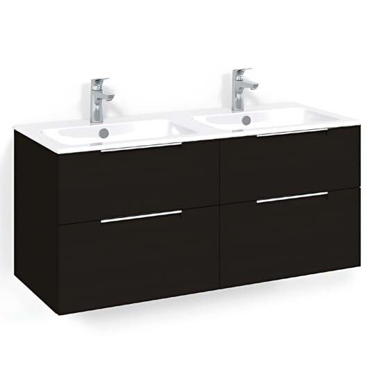 Macro Design Crown Servantskap Skuff - med Light 14 Servant 120cm Dobbel Svart eik / Grip