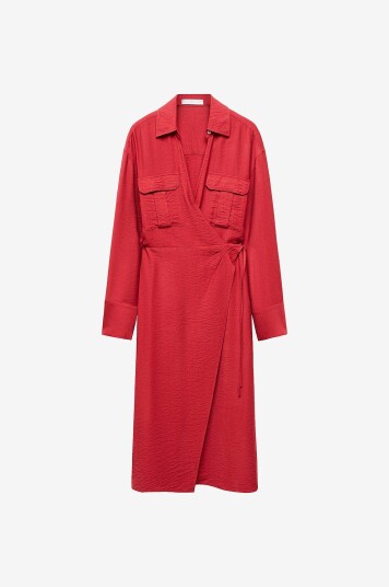 Mango Omslagskjole Dress Maria Rød