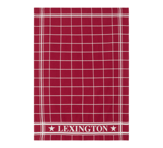 Lexington Organisk kjøkkenhåndkle bomull 50x70 cm rød/hvit