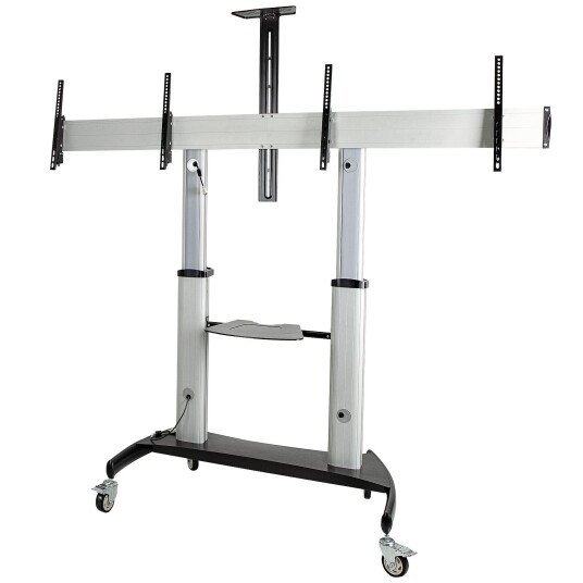 StarTech StarTech.com Dual TV Cart for 37-60in VESA TVs up to 110lb (50kg) each, Height Adjustable TV Mount, Mobile Display Cart w/ Webcam & Equipment StarTech StarTech.com Dual TV Cart for 37-60in VESA TVs up to 110lb (50kg) each, Height Adjustable TV Mount, Mobile Display Cart w/ Webcam & Equipment