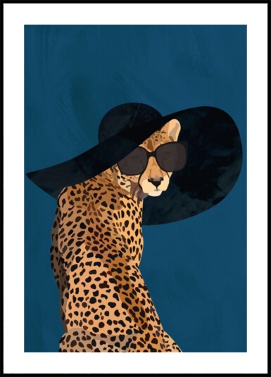 Chic Cheetah in Hat Plakat / 21x30