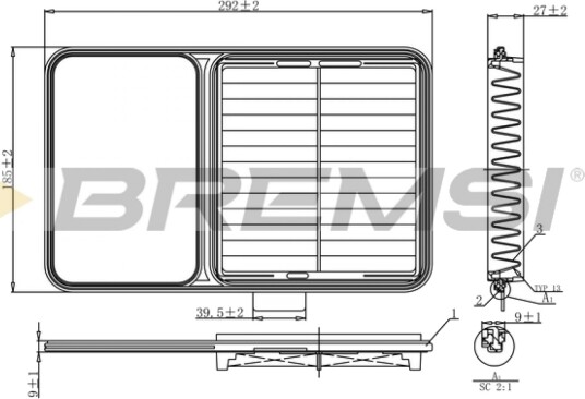 Luftfilter BREMSI FA1209 Luftfilter BREMSI FA1209