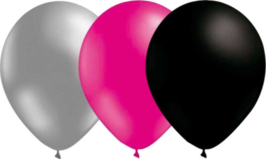 Ballongkungen Ballongkombinasjon Sølv Magenta Svart 15-pakning 3019