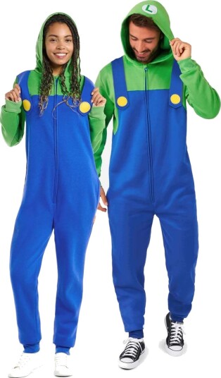 Luigi Onesie/Kigurumi Unisex Kostyme Small Luigi Onesie/Kigurumi Unisex Kostyme Small