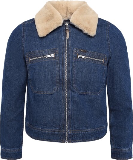 Lee Jeans Zip Front Denim Jacket   Blue   XL x 00