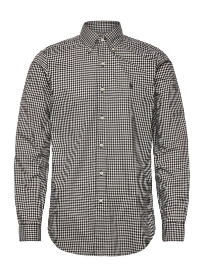 Polo Ralph Lauren Custom Fit Plaid Twill Shirt - Black - XS