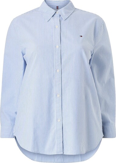 Tommy Hilfiger Curve Skjorte Crv Oxford Relaxed Fit Shirt Blå