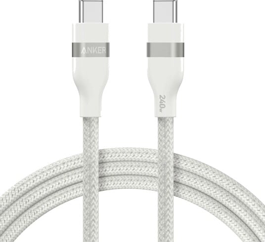 Anker 240W USB-C til USB-C Ladekabel 1,8m Hvit Anker 240W USB-C til USB-C Ladekabel 1,8m Hvit
