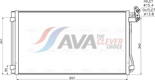 AVA COOLING SYSTEMS VN5440D Kondensator, klimaanlegg