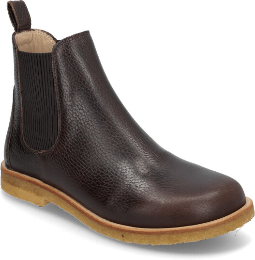 ANGULUS Booties Flat With Elastic Brown 37.5