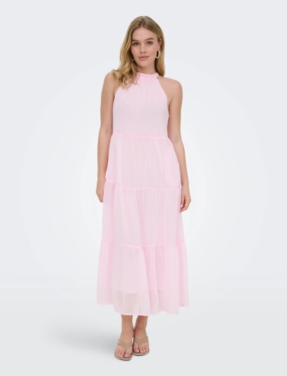 ONLY Onlpetra Life Halter Neck Ank Dress Wvn Pink XL