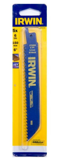 Irwin 150 mm Tigersagblad 6 TPI Bimetall 5-pakning for Metallskjæring
