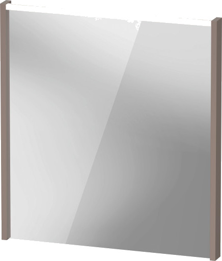 Duravit D Code speil med lys øverst 650 x 700 mm basalt matt