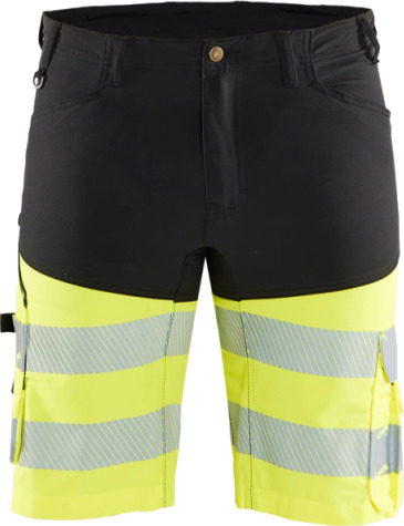 Varselshorts med stretch svart/gul
