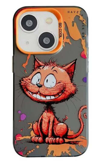 IPhone 15 bakdeksel Oljemaleri smilende katt