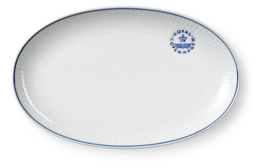 Royal Copenhagen Blueline tallerken oval 23 cm Hvit-blå