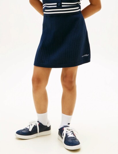 Tommy Hilfiger Sweater Rib Skirt Navy 128