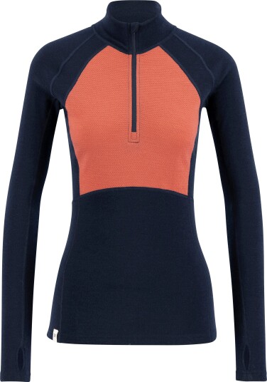 Ulvang Women's Peak Map Half Zip Baselayer Navy Blue/Mineral Red XL