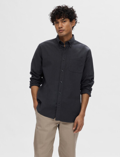 Selected Slhregrick-Ox Shirt Ls Noos - Black - XXL Selected Slhregrick-Ox Shirt Ls Noos - Black - XXL