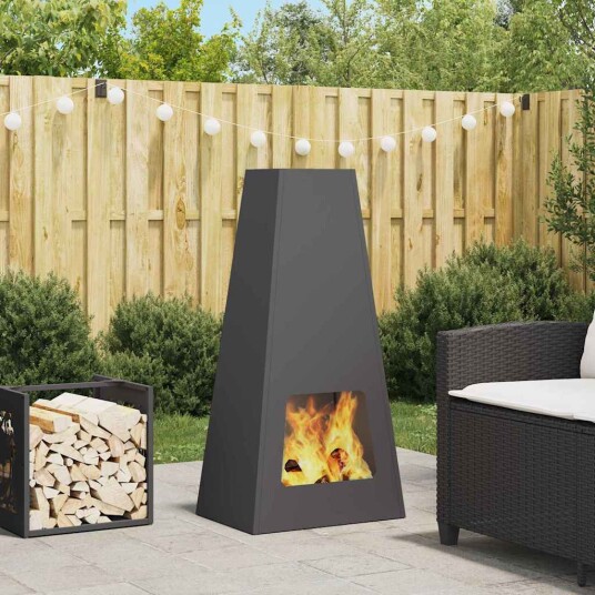 vidaXL Bålplass Svart 50 x 35 x 100 cm Stål