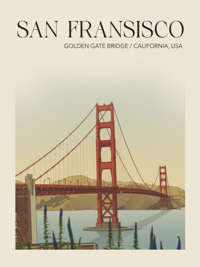 Plakat Golden Gate Bridge San Francisco Plakat Golden Gate Bridge San Francisco