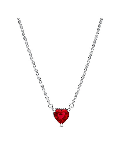 PANDORA Heart Sterling Silver Collier With Cherries Jubilee Red Crystal And Clear Cubic Zirconia |Röd |45  cm