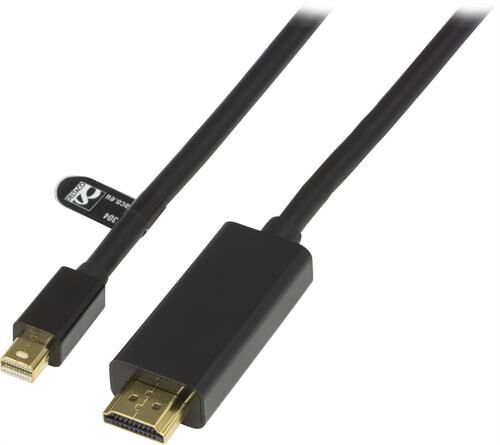 Deltaco Mini DisplayPort HDMI-kabel 1m - Svart, Full HD 60Hz