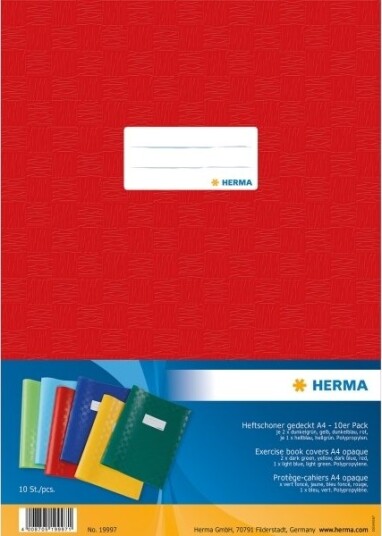 Herma Notatbokbeskytter Din A4 Laget Av Pp Assortert Dekket Med Strukturell Preging Med Etikett Sortert 19997