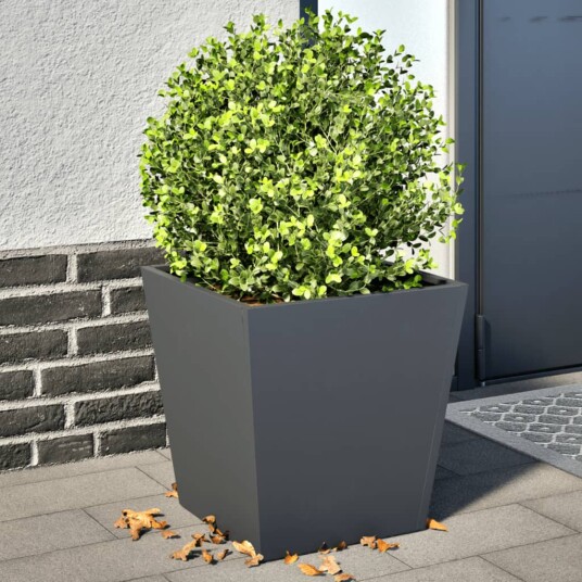 Plantekasser antrasitt 2 stk 40x40x40 cm stål Plantekasser antrasitt 2 stk 40x40x40 cm stål