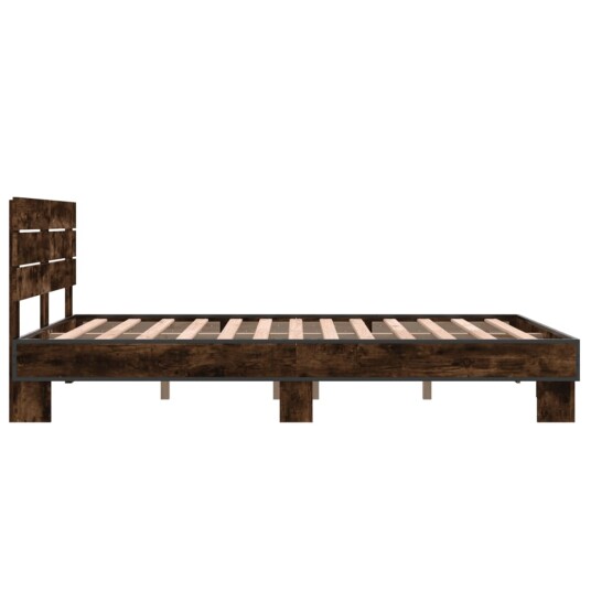 Sengeramme røkt eik 140x190 cm konstruert tre og metall 8721102614651