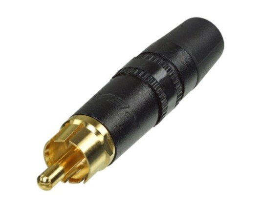 Neutrik Rean RCA-hannkontakt i metall Svart Neutrik Rean RCA-hannkontakt i metall Svart