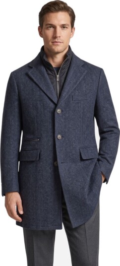 Corneliani Wool coat with bib 56 blå herre