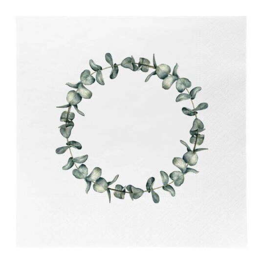 Sögne Home   Servietter 16,5x16,5 cm 20 stk eucalyptus krans
