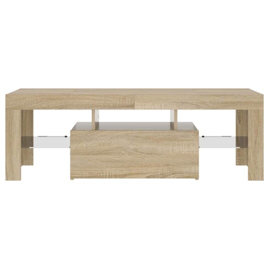 vidaXL TV-benk med LED-lys sonoma eik 120x35x40 cm