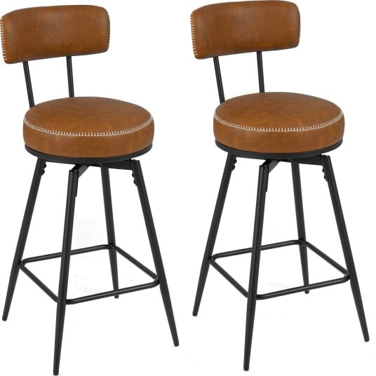 Svingbare barkrakker sett med 2 – brun ergonomisk 360 graders rotasjon Svingbare barkrakker sett med 2 – brun ergonomisk 360 graders rotasjon
