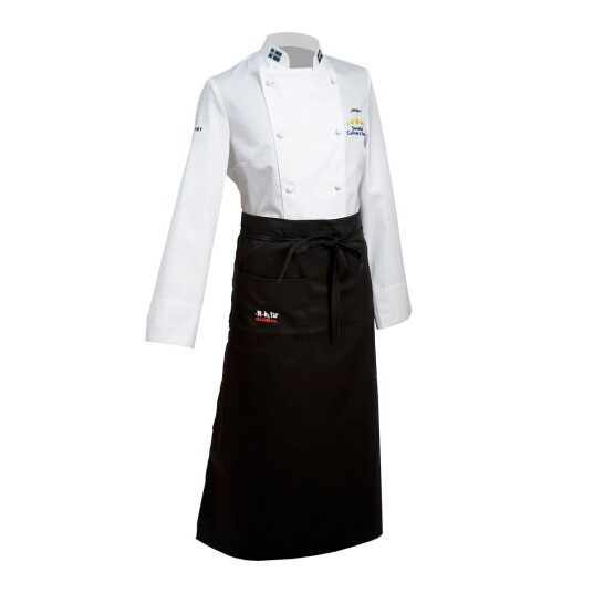 Global G-90295 midjeforkle med lomme svart, 72 x 84 cm