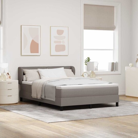  Box Spring seng med madrass i taupe 140x200 cm