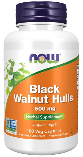 NOW Black Walnut Hulls 500 mg 100 stk NOW Black Walnut Hulls 500 mg 100 stk