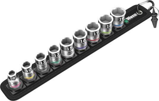 Wera Zyklop Belt B1 3/8" Hylsesett med 10 Deler, 8-19mm