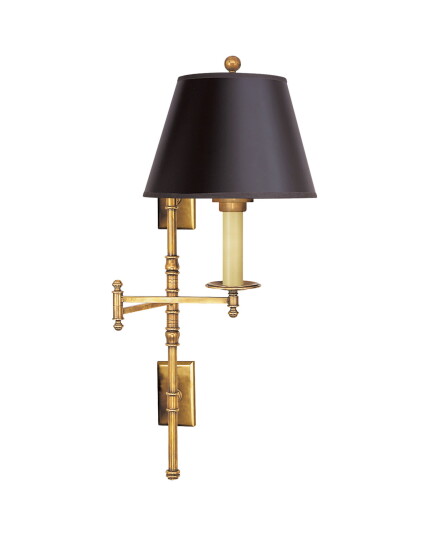 Visual Comfort Dorchester Double Backplate Swing Arm Antique Brass/Black