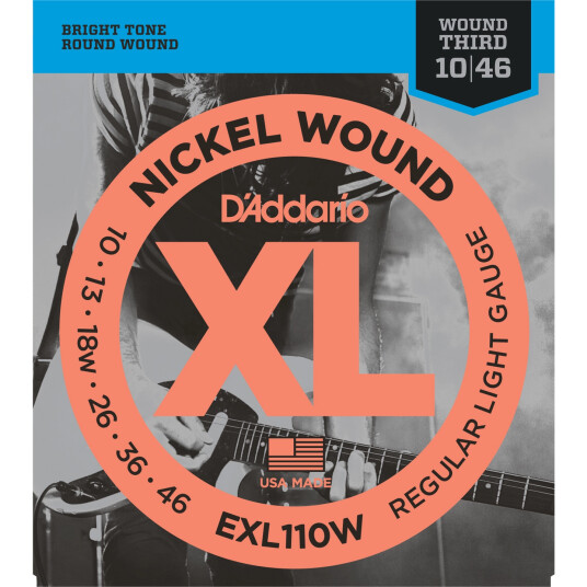 D'Addario EXL110W El. gitar strenger 010-046 spunnet tredjestreng G